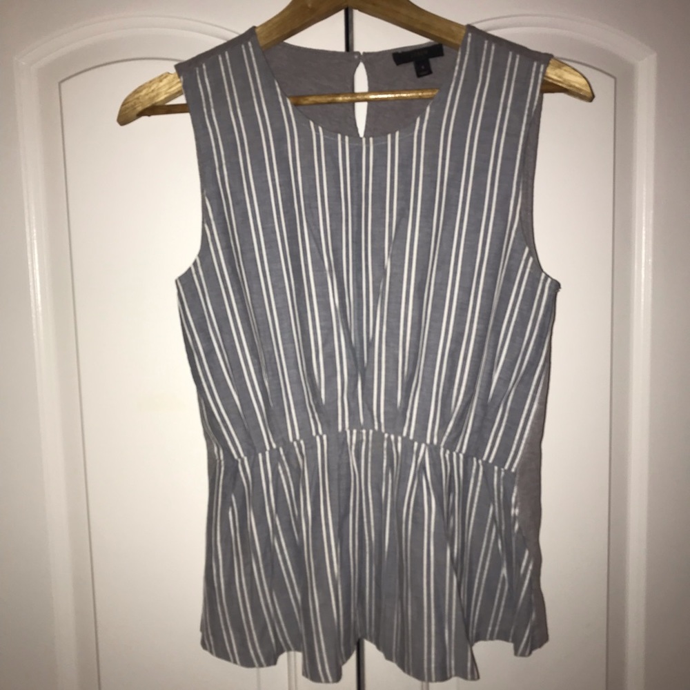 J. Crew white and grey striped Shirt